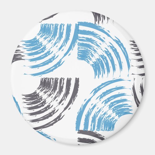 Aimant Cool, moderne, bleu abstrait tendance (Devant)