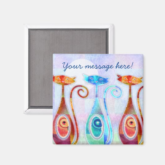 Aimant Cool Moonkats Custom Textured Collage (Recto/Verso)