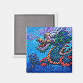 Aimant Cool oriental chinois huile coloré dragon peinture (Recto/Verso)