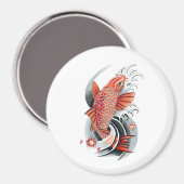 Aimant Cool Oriental Japonais Rouge Koi Carp tatouage de  (Recto/Verso)