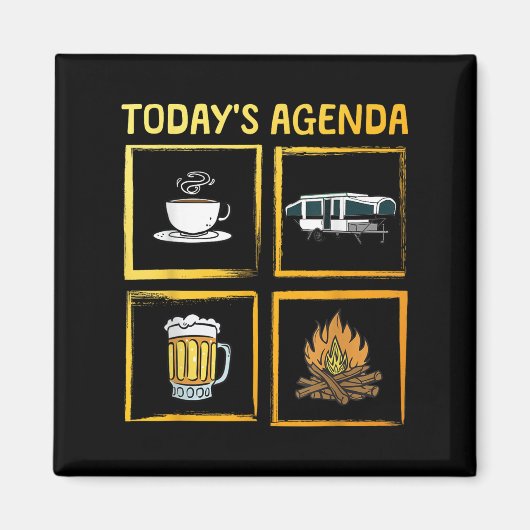 Aimant Cool P Up Camper Art Pour Hommes Femmes Caravan Pu (Devant)