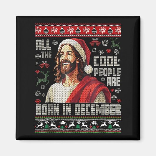 Aimant Cool People Are Born In December Christian Christm (Devant)