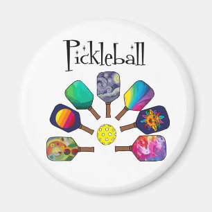 Aimant Cool Pickleball Paddle Sports Rainbow