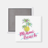 Aimant Cool Pink-Miami-Beach-Floride Graphisme (Recto/Verso)