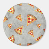 Aimant Cool pizza tranches vintage gris motif (Devant)