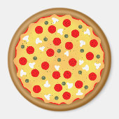 Aimant Cool plaisir pizza pepperoni champignon (Devant)