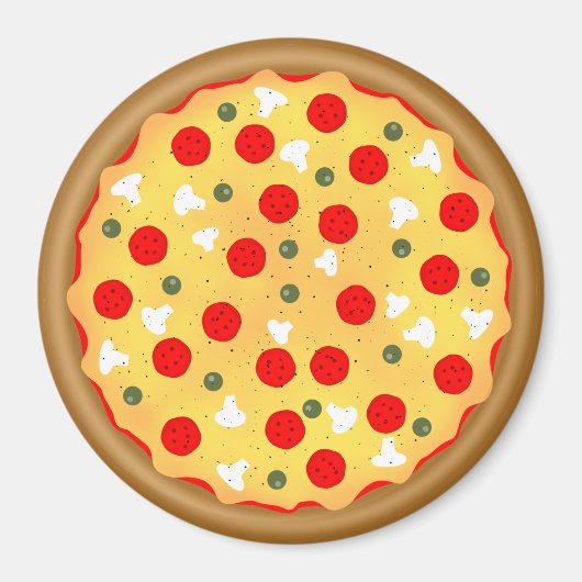 Aimant Cool plaisir pizza pepperoni champignon (Devant)