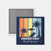 Aimant Cool Retro Beach Vacances Custom Navy Blue (Recto/Verso)