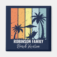 Cool Retro Beach Vacances Custom Navy Blue
