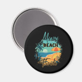 Aimant Cool rétro Miami Florida Beach Vacances d'été (Recto/Verso)