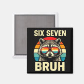 Aimant Cool Retro Six Seven Bruh Raccoon Sungles Meme 67 (Recto/Verso)