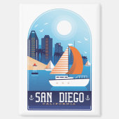 Aimant Cool San Diego California Vintage voyage (Recto)