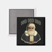 Aimant Cool Santa In Black Hat Sungles Graphic  (Recto/Verso)