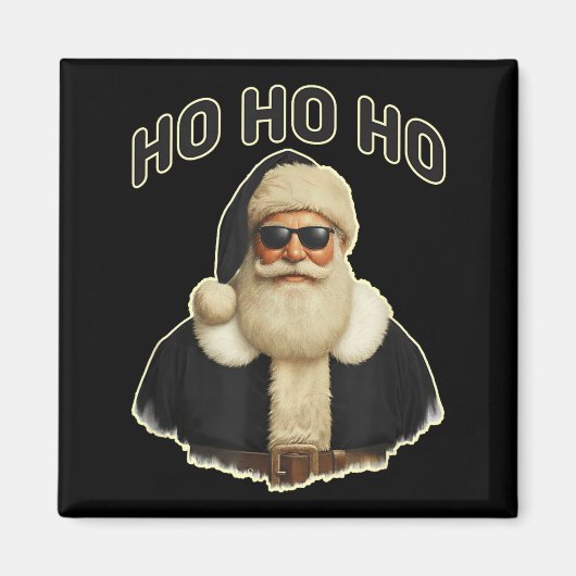 Aimant Cool Santa In Black Hat Sungles Graphic  (Devant)