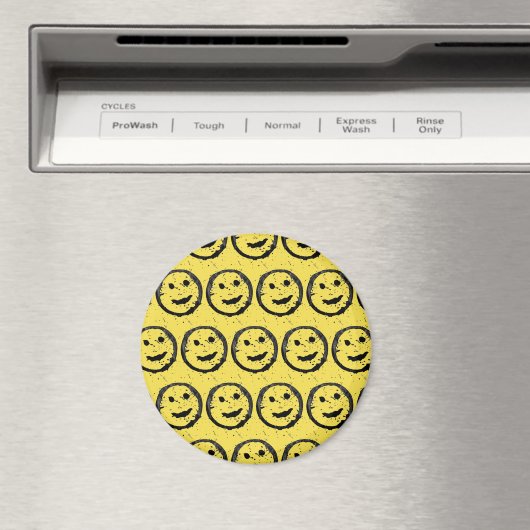 Aimant Cool Sardé Joyeux visage souriant motif jaune (In Situ (Lave-vaisselle))