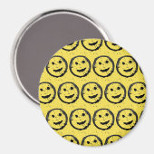 Aimant Cool Sardé Joyeux visage souriant motif jaune (Recto/Verso)