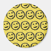 Aimant Cool Sardé Joyeux visage souriant motif jaune (Devant)
