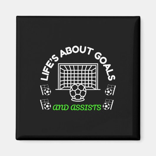 Aimant Cool Soccer Mentalité La vie est à propos d'object (Devant)