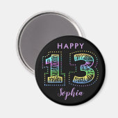 Aimant Cool sur Noir 13ème anniversaire fête Souvenir Cad (Recto/Verso)