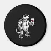 Aimant cool turtle drinking red wine art print_1 (3) (Devant)