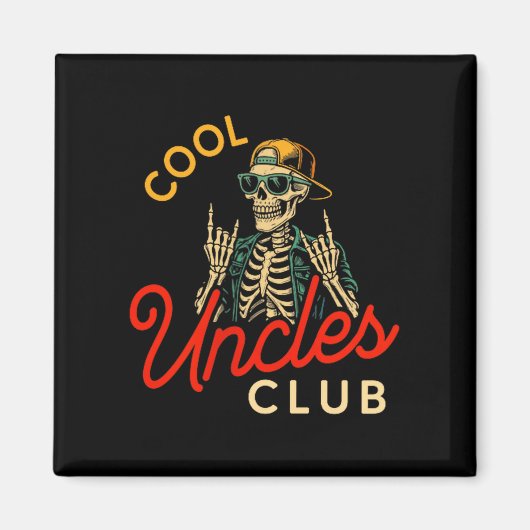 Aimant Cool Uncles Club Shirt Funny Skeleton Retro Uncle  (Devant)