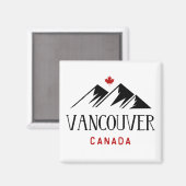 Aimant Cool Vancouver Canada Mountains Maple Leaf (Recto/Verso)