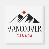 Aimant Cool Vancouver Canada Mountains Maple Leaf (Devant)