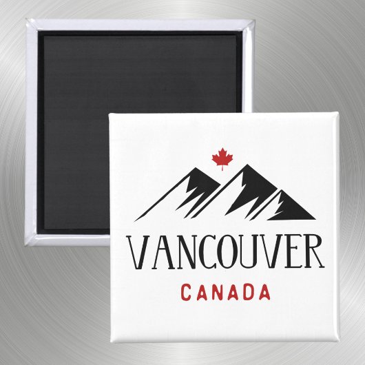 Aimant Cool Vancouver Canada Mountains Maple Leaf