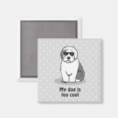 Aimant Cool Vieux Chien à mouton anglais (Grey 1) Mignonn (Recto/Verso)