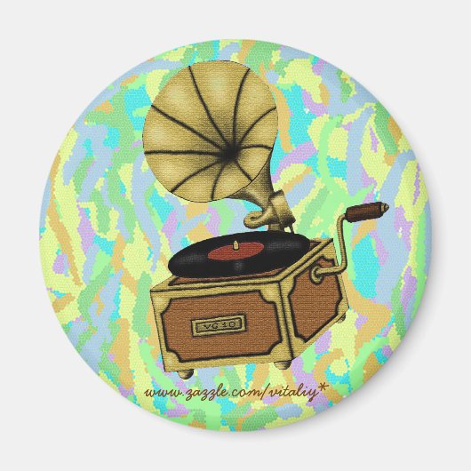 Aimant Cool vintage gramophone (Devant)