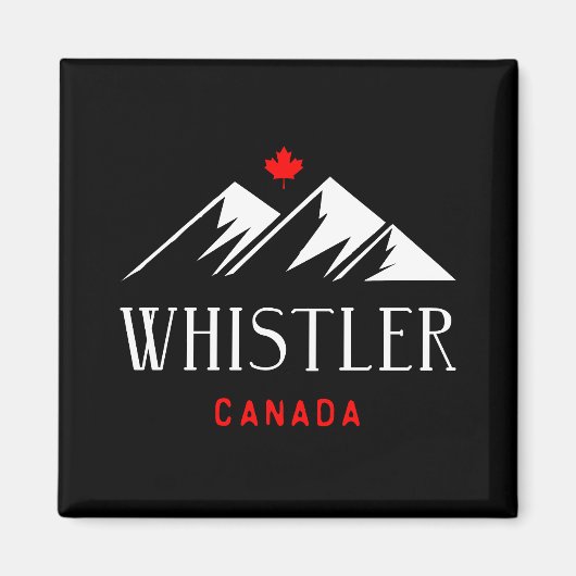 Aimant Cool Whistler Canada Mountains Maple Leaf Dark (Devant)