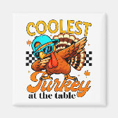Aimant Coolest Turkey At Table Funny Bird Toddler Boys Th (Devant)