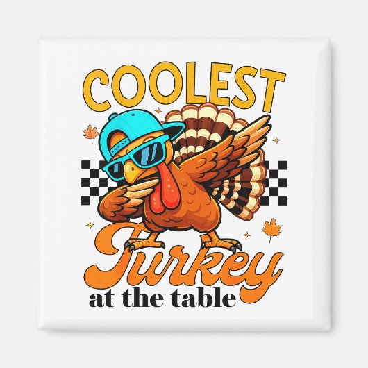 Aimant Coolest Turkey At Table Funny Bird Toddler Boys Th (Devant)
