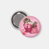 Aimant Coon du Maine dans le sac à main rose (Recto/Verso)