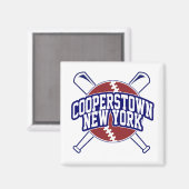 Aimant Cooperstown New York Baseball (Recto/Verso)