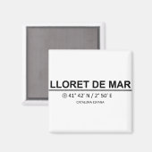 Aimant Coordinates Lloret de Mar (Recto/Verso)