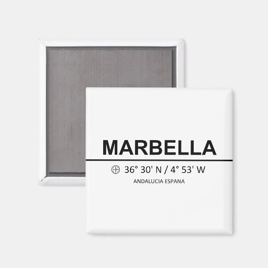 Aimant Coordinates Marbella (Recto/Verso)