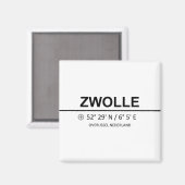 Aimant Coordinats Zwolle - Coordinates Zwolle (Recto/Verso)