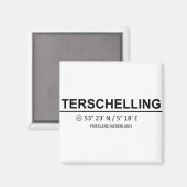 Aimant Coordonnée Terschelling - Coordonnée Terschelling (Recto/Verso)