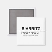 Aimant Coordonnées Biarritz - Coordonnées Biarritz (Recto/Verso)