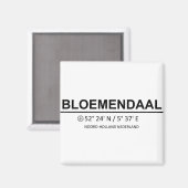 Aimant Coordonnées Bloemendaal - Coordonnées Bloemendaal (Recto/Verso)
