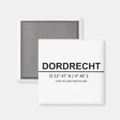 Aimant Coordonnées Dordrecht - Coordonnées Dordrecht (Recto/Verso)
