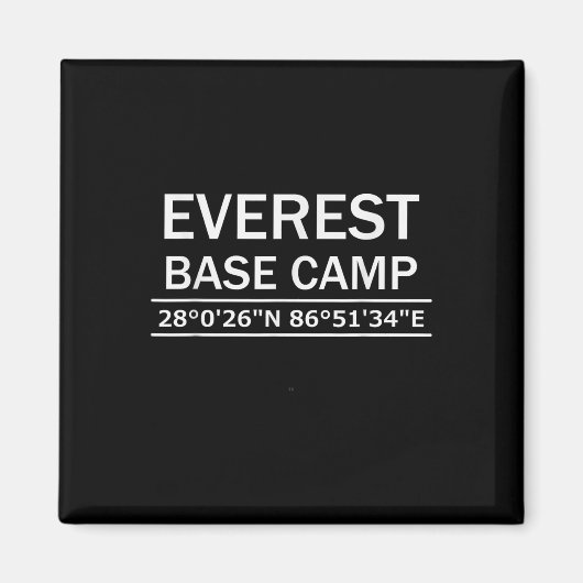Aimant Coordonnées du camp de base de l'Everest (Devant)