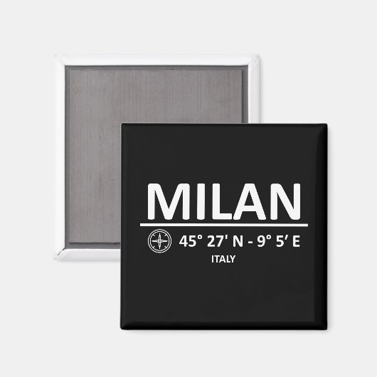 Aimant Coordonnées Milan (Recto/Verso)