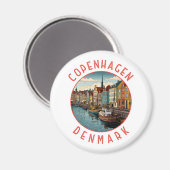 Aimant Copenhagen Danemark Cercle en détresse rétrograde (Recto/Verso)