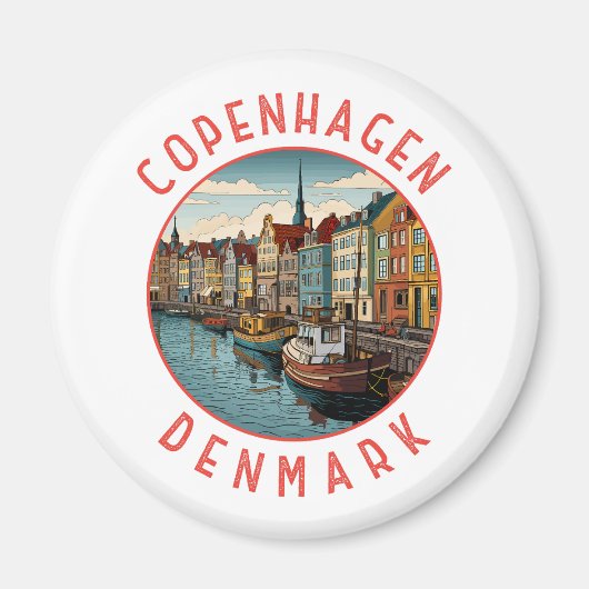 Aimant Copenhagen Danemark Cercle en détresse rétrograde (Devant)