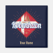 Aimant Copenhague capitale Danemark Retro voilier (Devant)