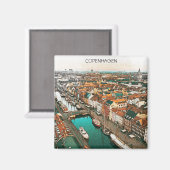 Aimant Copenhague Danemark City View (Recto/Verso)