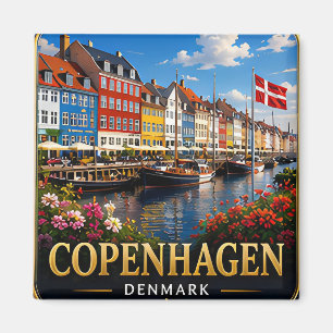 Aimant 🗺️ Copenhague Souvenir de Voyage Danemark Vacance