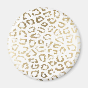 Aimant Copie chic blanche moderne simple de guépard d'or